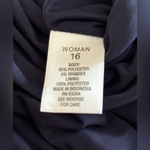 Roz & ALI Dressy Navy Blue Jumpsuit w/ Pleated Bodice SIZE: 16 - Picture 8 of 11